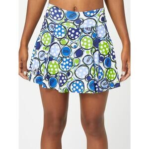 Pickleball Skirt Skort Blue Green Polka Dot Athletic Activewear Golf Size 2
